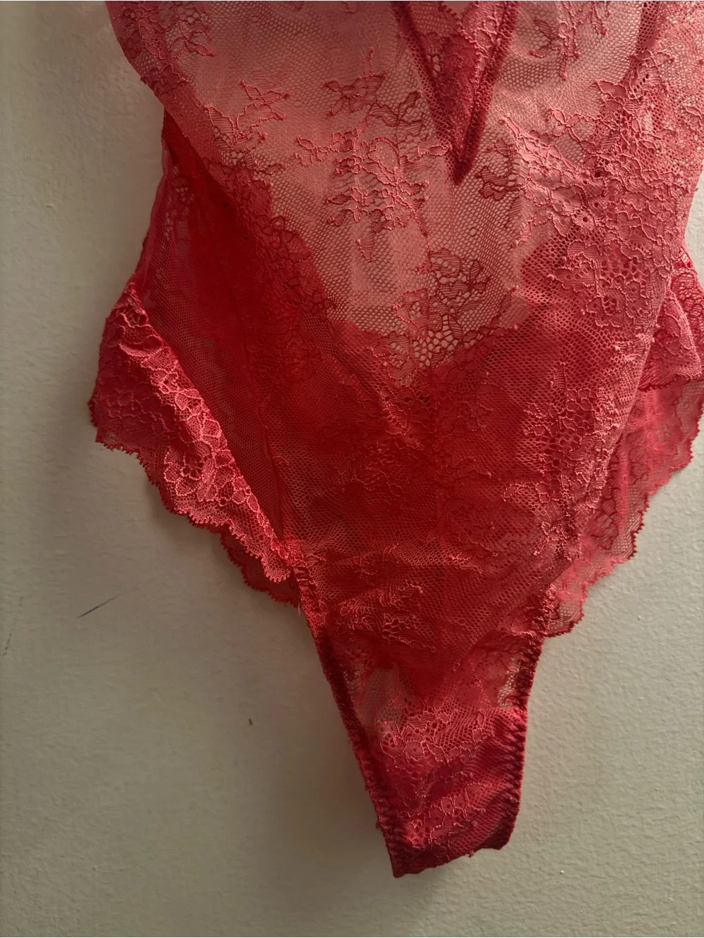 NWT Victoria's Secret Red Lace Plunge Teddy